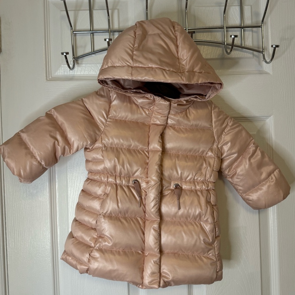 Baby Gap Pink Down Puffer Coat Size 12-18 mths
